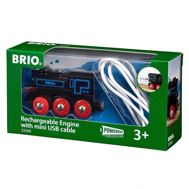 Czarna Lokomotywa z Mini USB BRIO World