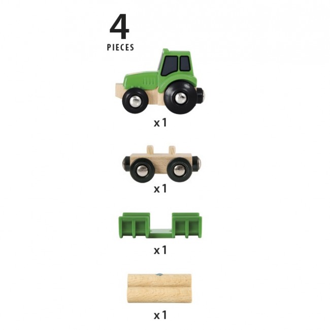 Traktor z Przyczepą i Drewnem BRIO World