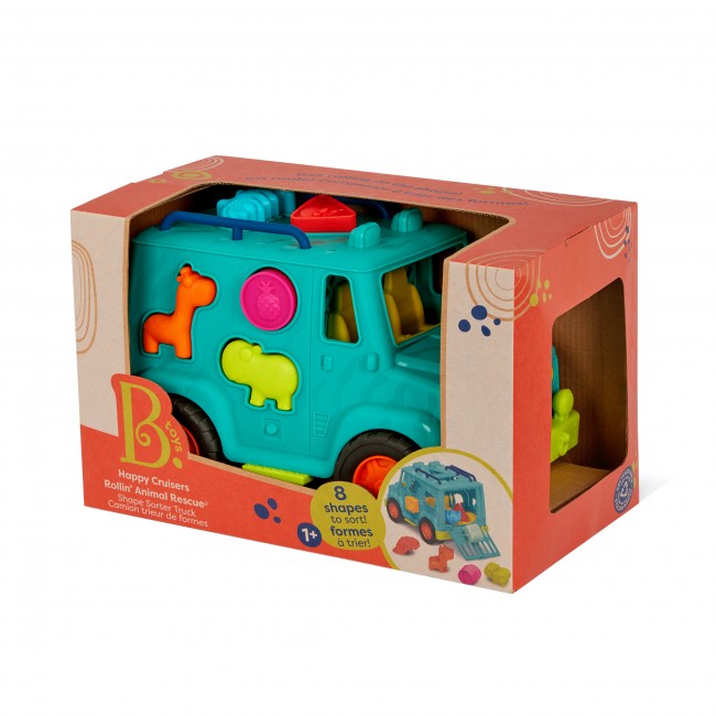 Ciężarówka ratunkowa dla zwierząt z klockami sorterami B. Toys