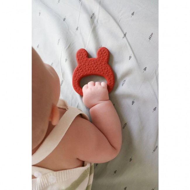 Silikonowy gryzak We Might be Tiny Miś - Dusty Rose