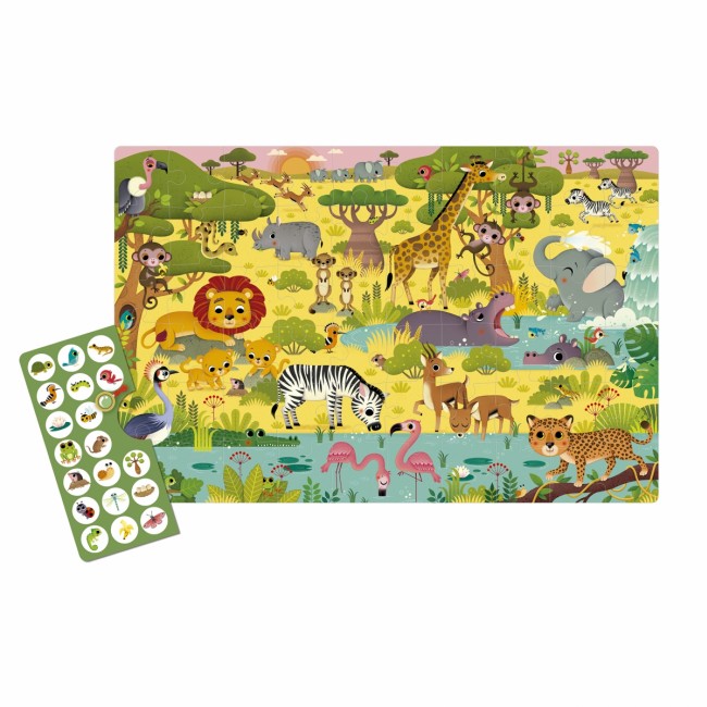 Puzzle obserwacyjne Apli Kids - W dżungli 60 el. 4+