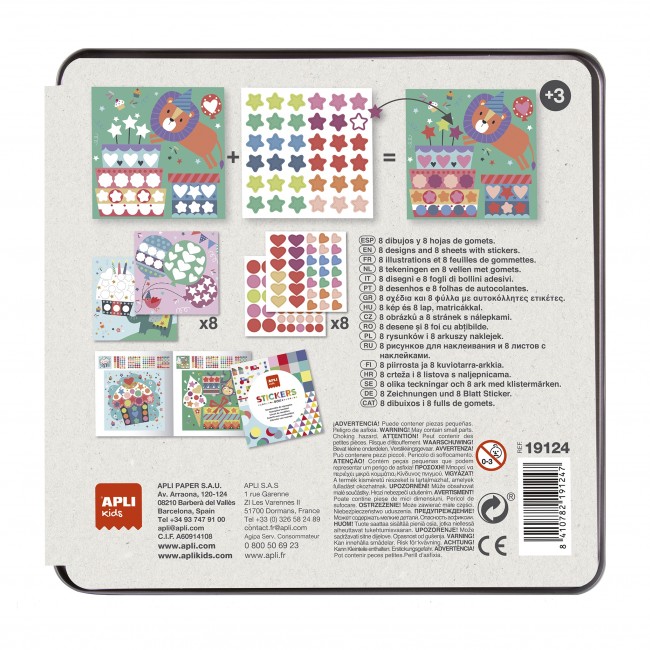 Zestaw kreatywny z naklejkami Apli Kids - Przyjęcie