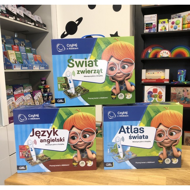 Zestaw Atlas Świata Czytaj z Albikiem Albi z piórem