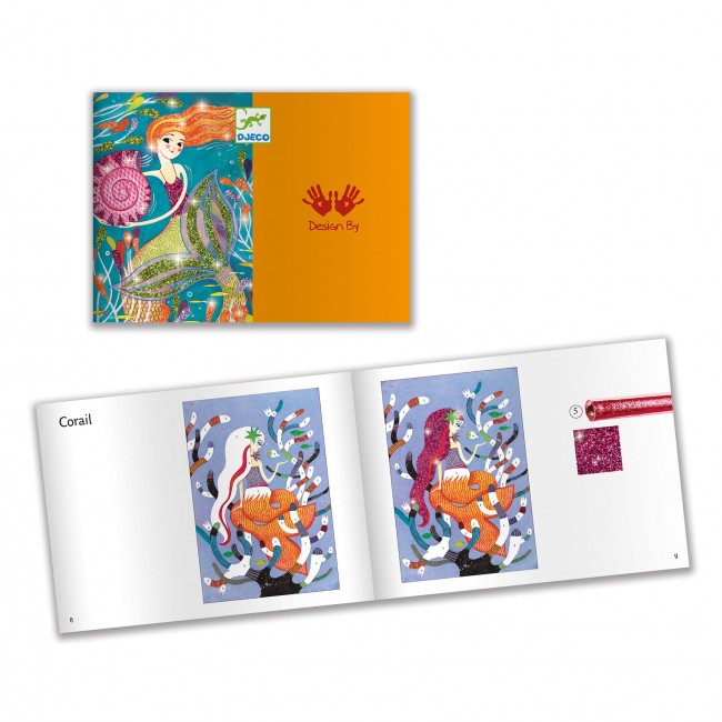 Zestaw artystyczny z brokatem Djeco - Syreny