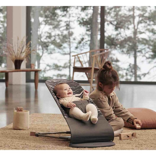 Leżaczek BABYBJORN BLISS COTTON - Antracyt/Landscape Print
