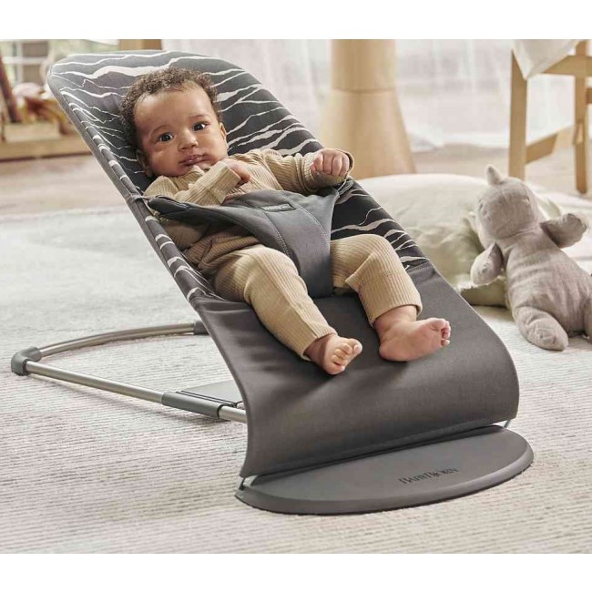 Leżaczek BABYBJORN BLISS COTTON - Antracyt/Landscape Print