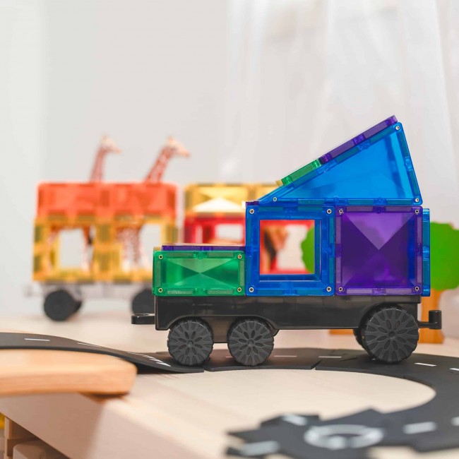 Klocki magnetyczne Connetix - Rainbow Transport Pack 50 el.
