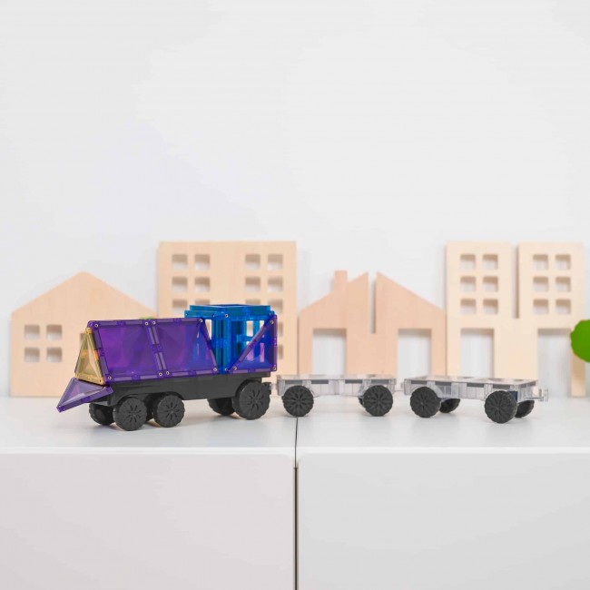 Klocki magnetyczne Connetix - Rainbow Transport Pack 50 el.