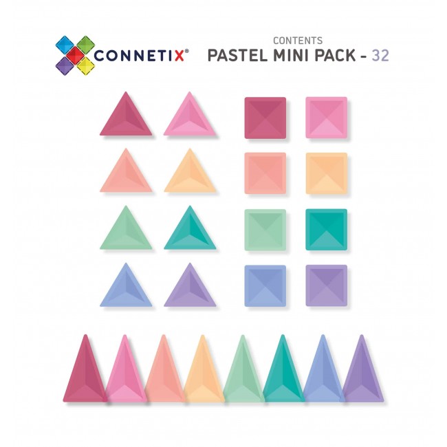Klocki magnetyczne Connetix -  Pastel Mini Pack 32 el.