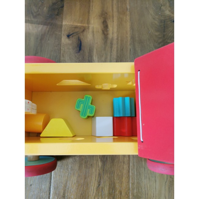 Jeździk i pchacz 2 w 1 z sorterem kształtów Janod - Lama