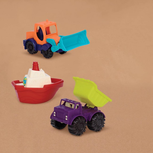 Zestaw trzech mini pojazdów B. Toys - Loaders & Floaters