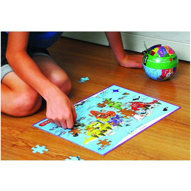 Puzzle w metalowej kuli The Purple Cow - Mapa Świata 100 elementów