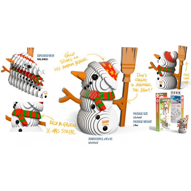 Eko Układanka 3D Eugy - Bałwanek