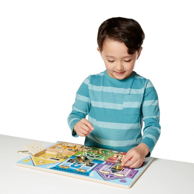 Drewniana tablica z zamkami Melissa & Doug - Zwierzątka
