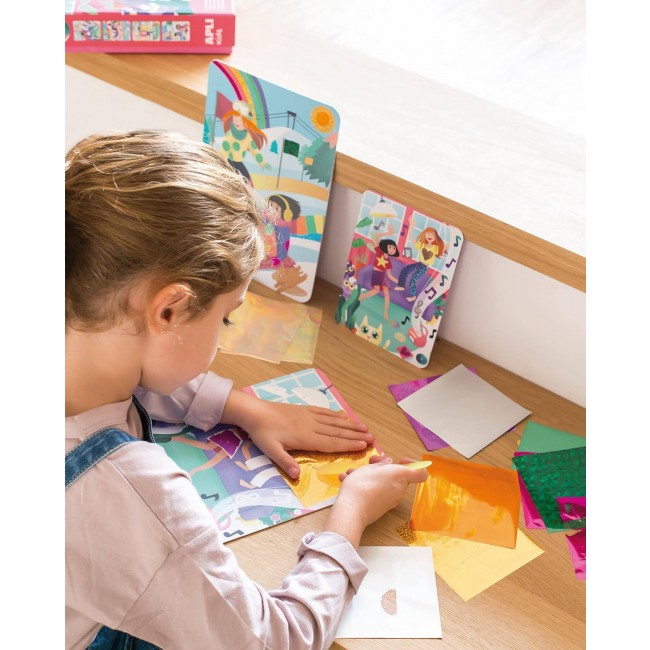 Zestaw artystyczny kalkomanii z folią Apli Kids - Moda