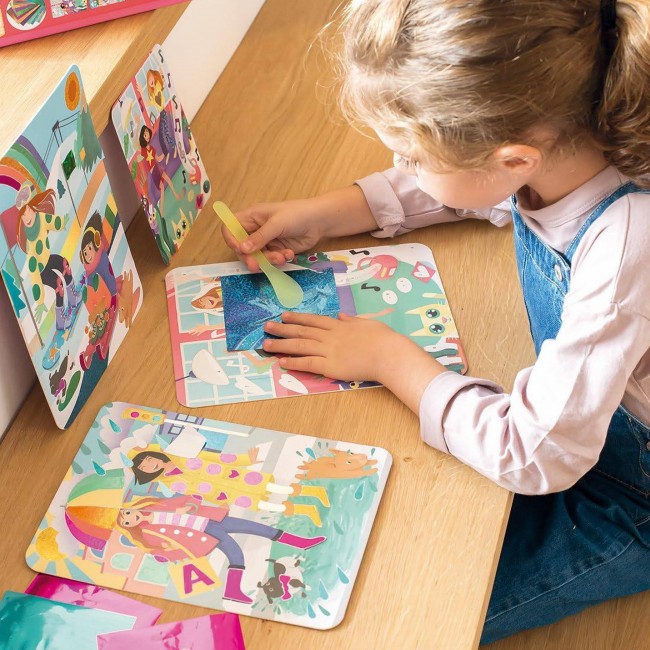 Zestaw artystyczny kalkomanii z folią Apli Kids - Moda