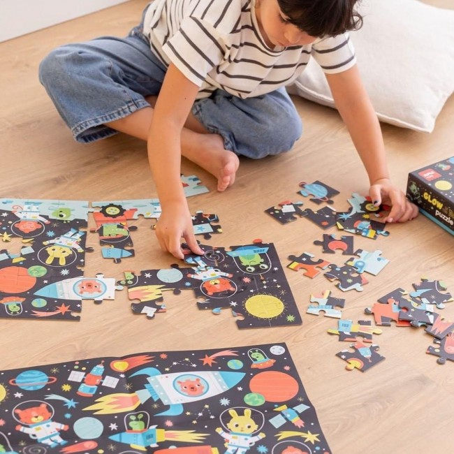 Puzzle świecące w ciemności Apli Kids - Kosmos 4+
