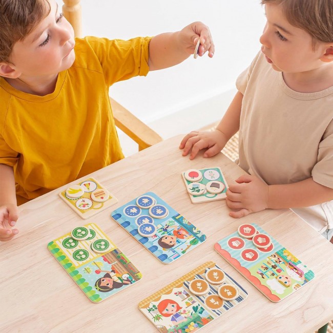 Drewniana gra Apli Kids - Memo Lotto Zakupy