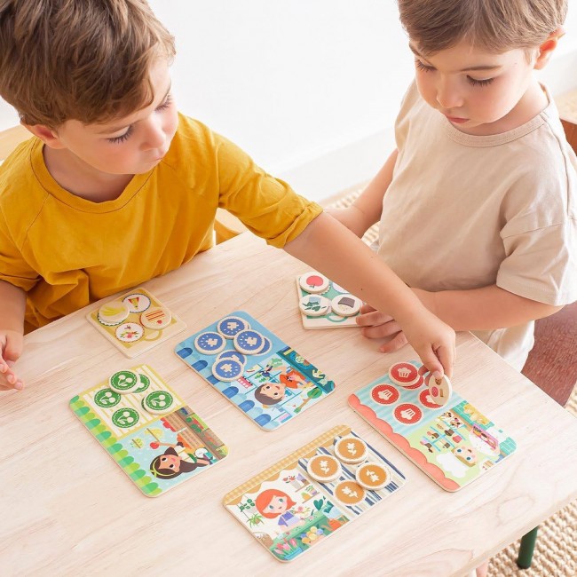 Drewniana gra Apli Kids - Memo Lotto Zakupy