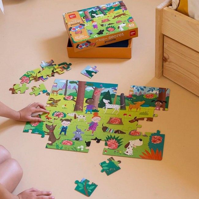 Puzzle z magicznymi okularami Apli Kids - Psy 4+