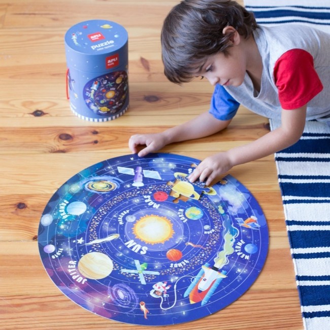 Puzzle okrągłe w tubie Apli Kids - Układ Słoneczny 5+