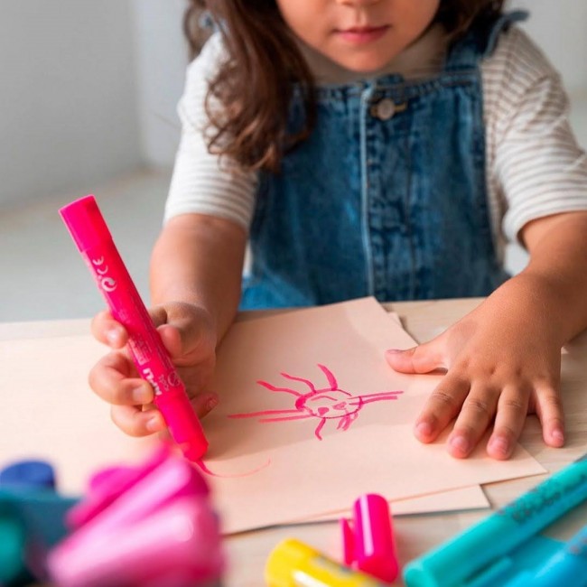 Farby w kredce neonowe Apli Kids - 6 kolorów