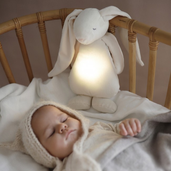 Szumiący królik z lampką Moonie - Cream