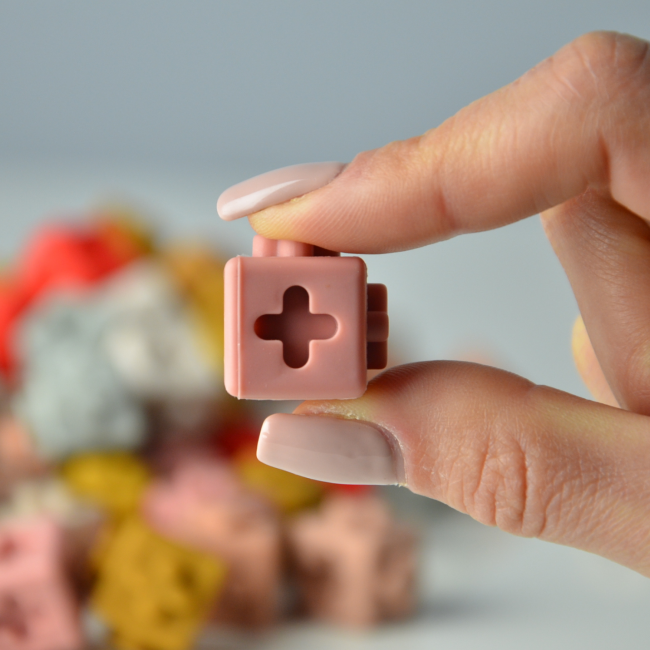 Silikonowe klocki Liewood - Dusty raspberry multi mix 50 szt.