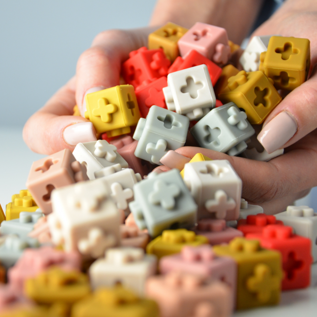 Silikonowe klocki Liewood - Dusty raspberry multi mix 50 szt.