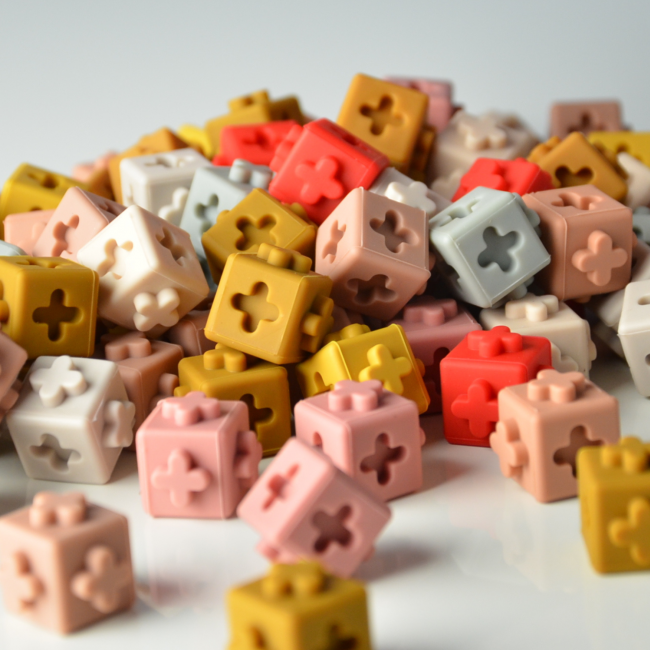 Silikonowe klocki Liewood - Dusty raspberry multi mix 100 szt.