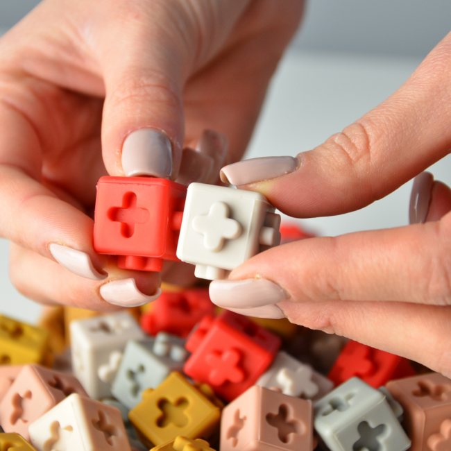 Silikonowe klocki Liewood - Dusty raspberry multi mix 100 szt.