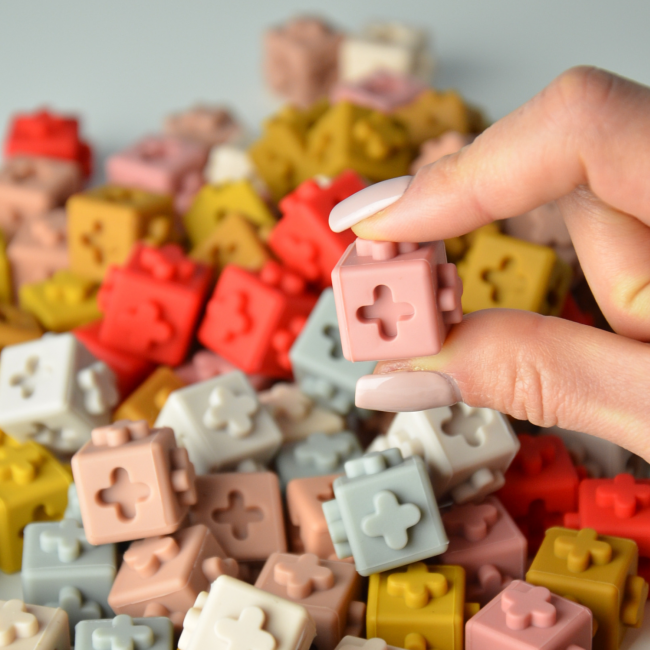 Silikonowe klocki Liewood - Dusty raspberry multi mix 100 szt.