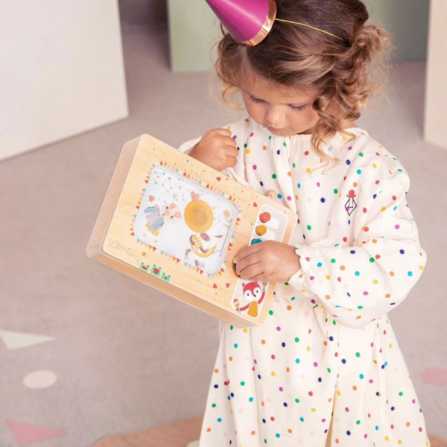 Drewniana animowana pozytywka Lilliputiens - Telewizor