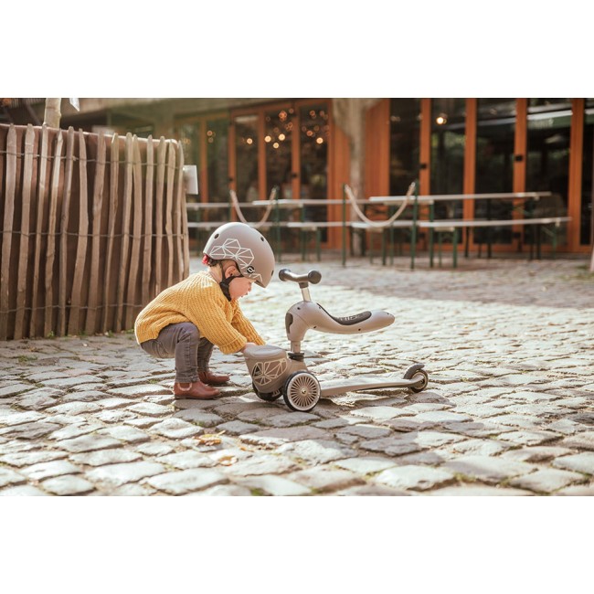 Hulajnoga i rowerek 2w1 Highwaykick 1 Lifestyle SCOOTANDRIDE 1-5 lat - Brown Lines