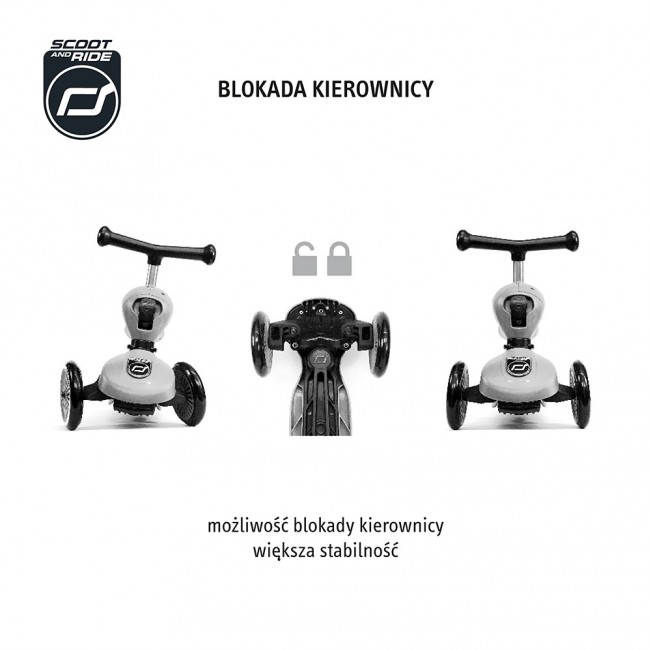 Hulajnoga i rowerek 2w1 Highwaykick 1 Lifestyle SCOOTANDRIDE 1-5 lat - Brown Lines