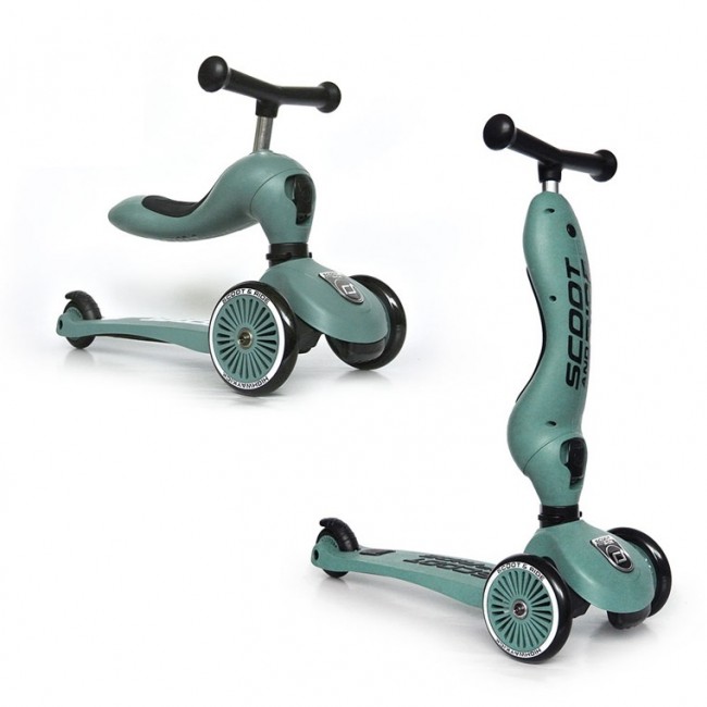 Zestaw Hulajnoga i rowerek 2w1 Highwaykick 1 SCOOTANDRIDE + kask XXS-S Forest