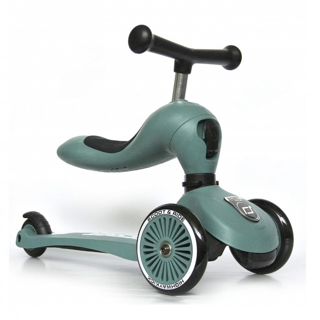 Zestaw Hulajnoga i rowerek 2w1 Highwaykick 1 SCOOTANDRIDE + kask XXS-S Forest