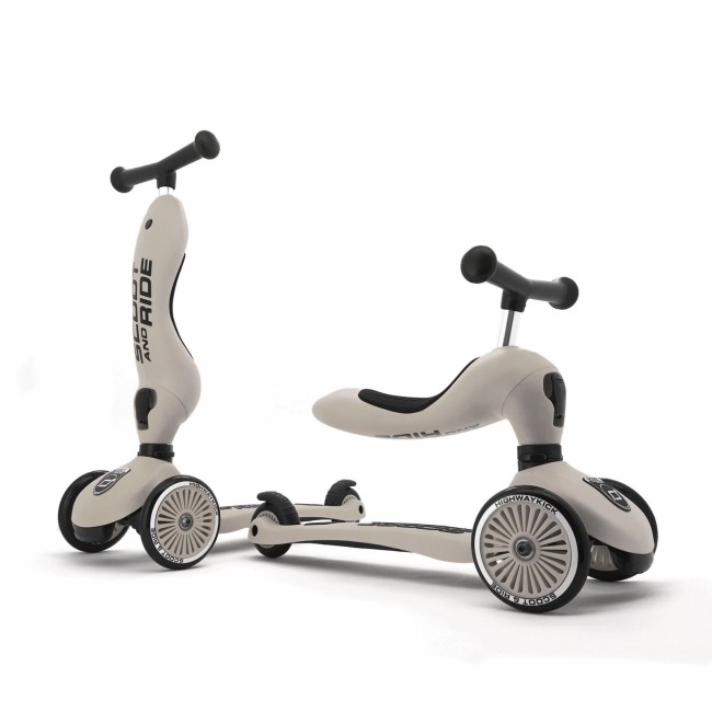 Zestaw Hulajnoga i rowerek 2w1 Highwaykick 1 SCOOTANDRIDE + kask XXS-S Ash