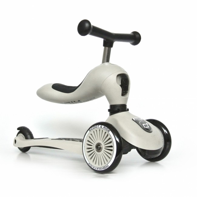 Zestaw Hulajnoga i rowerek 2w1 Highwaykick 1 SCOOTANDRIDE + kask XXS-S Ash