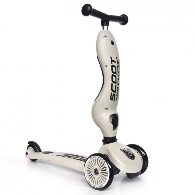 Zestaw Hulajnoga i rowerek 2w1 Highwaykick 1 SCOOTANDRIDE + kask XXS-S Ash