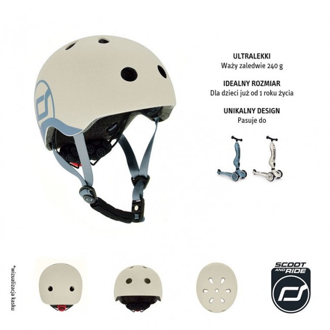 Zestaw Hulajnoga i rowerek 2w1 Highwaykick 1 SCOOTANDRIDE + kask XXS-S Ash