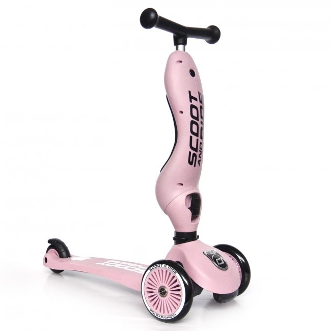 Hulajnoga i rowerek 2w1 Highwaykick SCOOTANDRIDE 1-5 lat - Rose