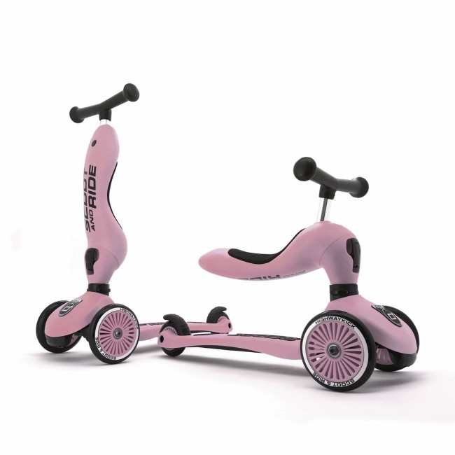 Hulajnoga i rowerek 2w1 Highwaykick SCOOTANDRIDE 1-5 lat - Rose