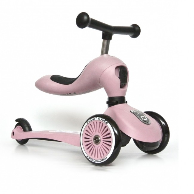 Hulajnoga i rowerek 2w1 Highwaykick SCOOTANDRIDE 1-5 lat - Rose