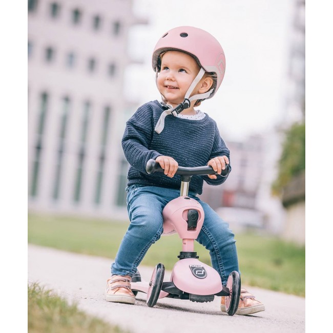 Hulajnoga i rowerek 2w1 Highwaykick SCOOTANDRIDE 1-5 lat - Rose