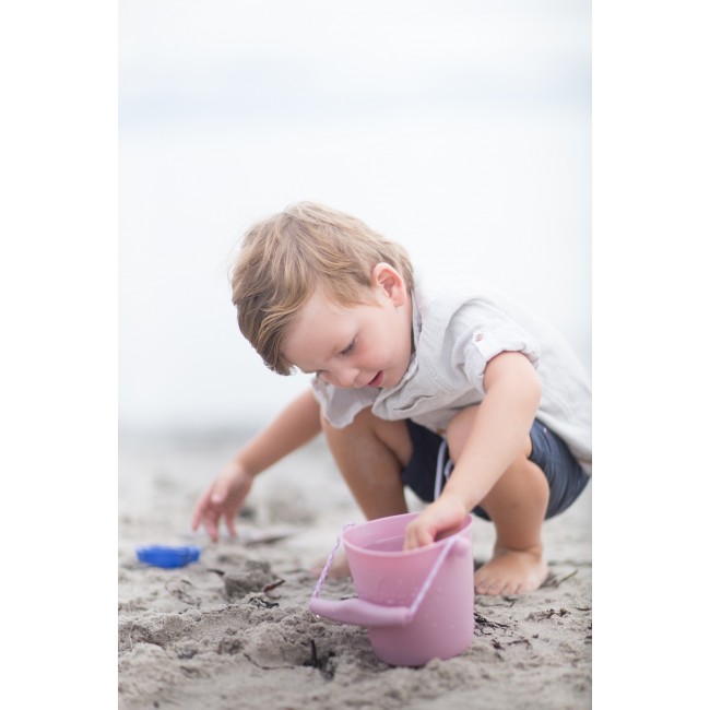 Zestaw zabawek do piasku Scrunch z sitkiem - Pudrowy róż