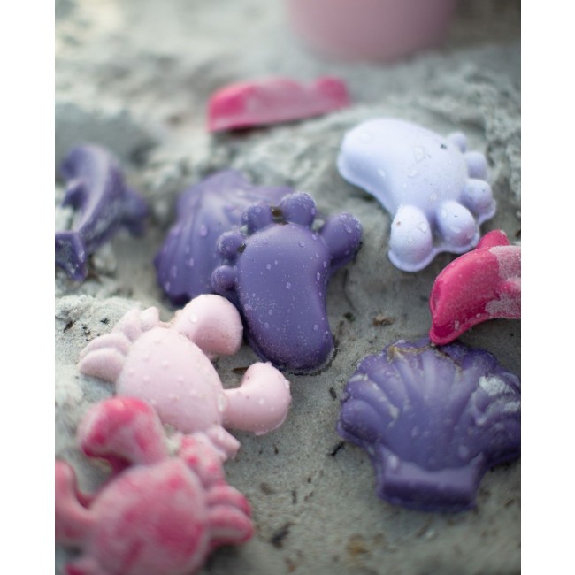 Zestaw zabawek do piasku Scrunch z sitkiem - Pudrowy róż