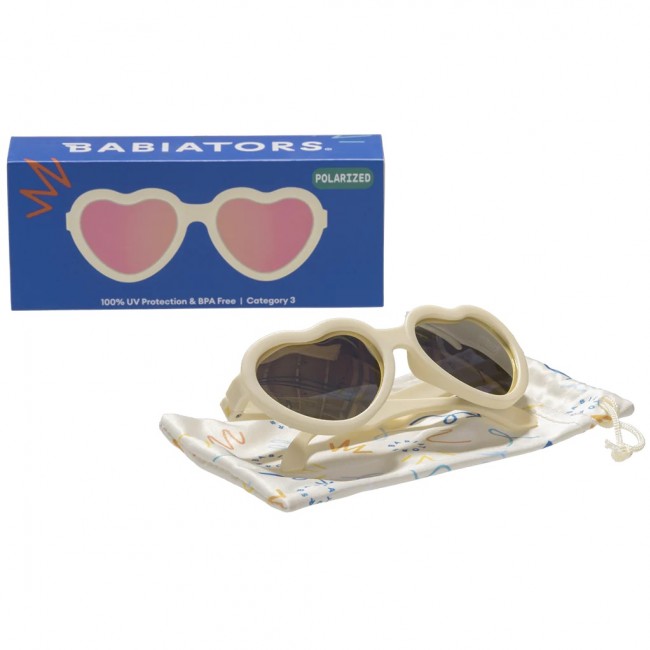 Okularki przeciwsłoneczne z polaryzacją Babiators od 3 do 5 lat - Sweet Cream Heart