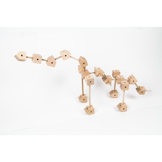 Drewniane klocki konstrukcyjne Mini Trigonos M - 85 el.