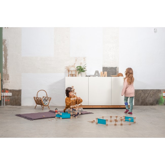 Drewniane klocki konstrukcyjne Mini Trigonos M - 85 el.